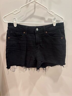 Old Navy Black Distressed Denim Cutoff Shorts